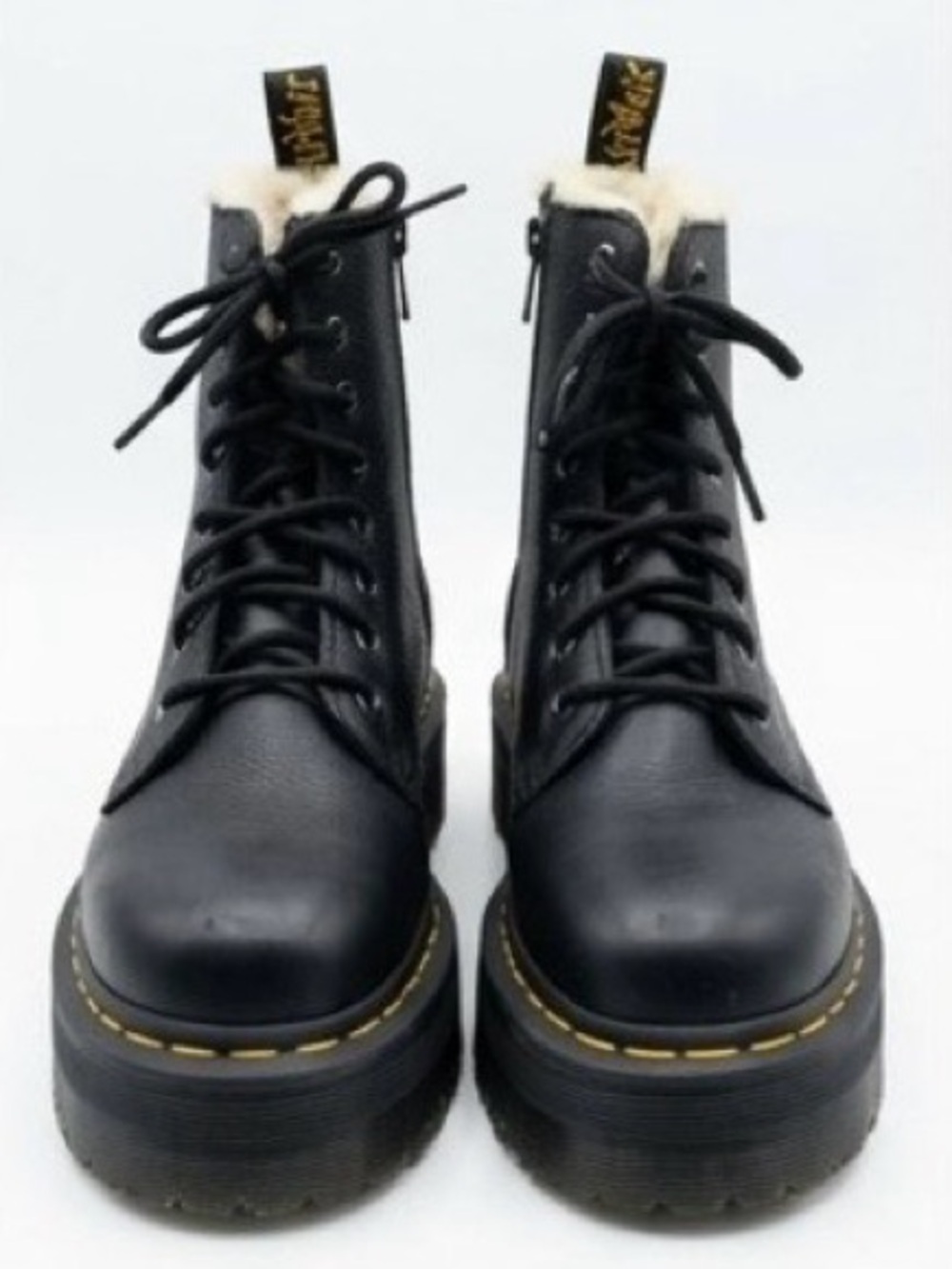 Dr. Martens Jadon FL Faux Fur Lined Pisa Leather Platform Boots - Size 6 - Picture 7 of 10